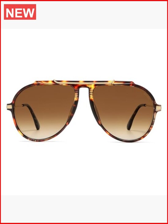 Retro Oversized Square Aviator Sunglasses UV400 Polycarbonate Lenses main image 6